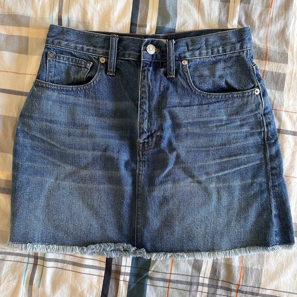EUC Madewell Rigid Denim A Line Mini Skirt